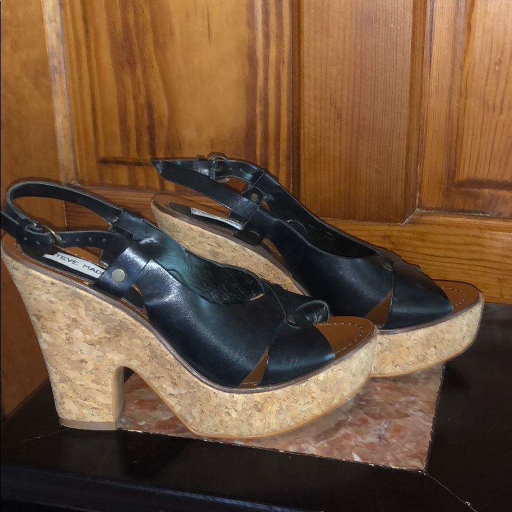 Steve Madden black espadrilles sz 10